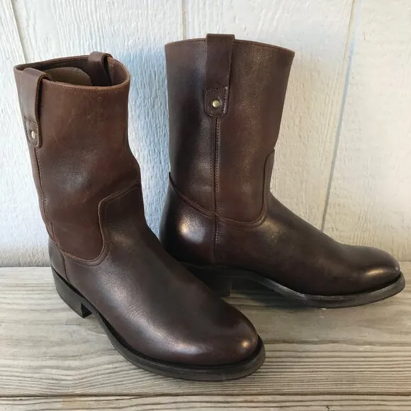Polo Ralph Lauren Mens Brown Leather Western Wellington Hunting Work Boots 10 D