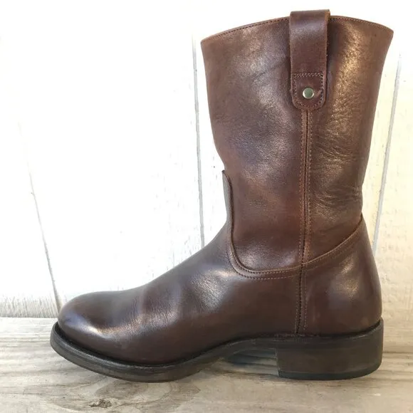 Polo Ralph Lauren Mens Brown Leather Western Wellington Hunting Work Boots 10 D