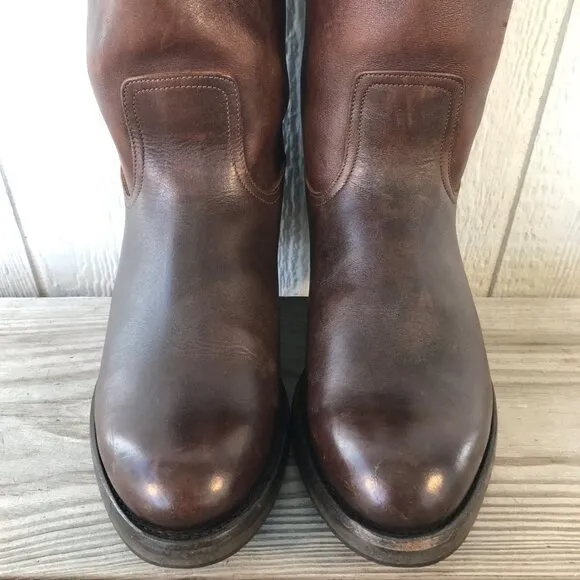 Polo Ralph Lauren Mens Brown Leather Western Wellington Hunting Work Boots 10 D