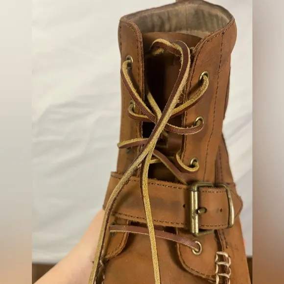 Polo Ralph Lauren Men’s Redmond Brown Leather Ranger High Top Boots- Size 9.5
