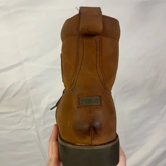 Polo Ralph Lauren Men’s Redmond Brown Leather Ranger High Top Boots- Size 9.5