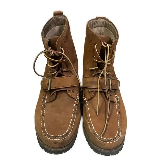 Polo Ralph Lauren Men’s Redmond Brown Leather Ranger High Top Boots- Size 9.5