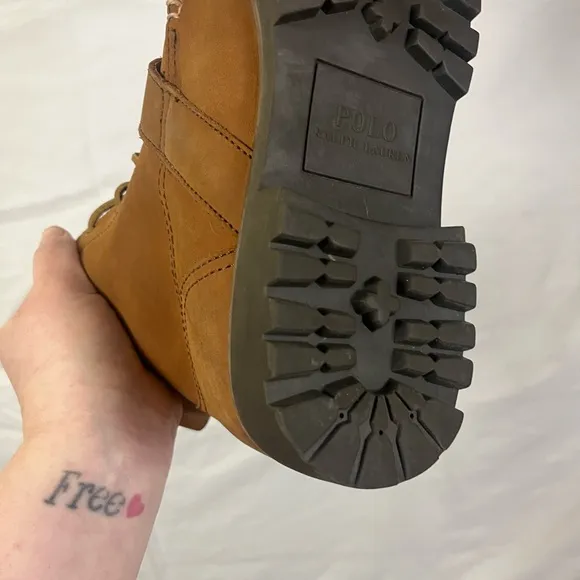 Polo Ralph Lauren Men’s Redmond Brown Leather Ranger High Top Boots- Size 9.5