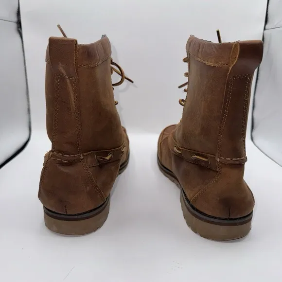 Polo Ralph Lauren Sz 10.5 Whitsand Brown Leather Duck Work Boots‎ Ranger Lace Up