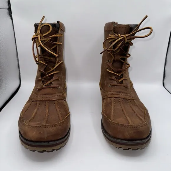 Polo Ralph Lauren Sz 10.5 Whitsand Brown Leather Duck Work Boots‎ Ranger Lace Up