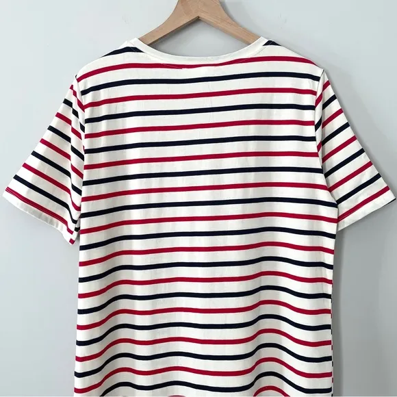 Pomander Place Dress Americana Stripe Short Sleeve Gio Maxi Dress Red White XXL