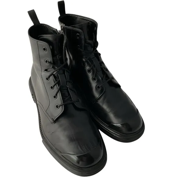Prada 2TE129 Black Leather Half-Boot Men’s Size 8 US.
