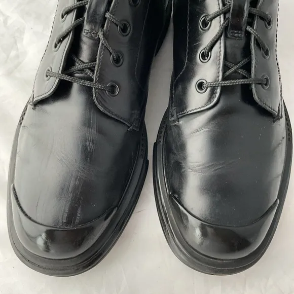 Prada 2TE129 Black Leather Half-Boot Men’s Size 8 US.