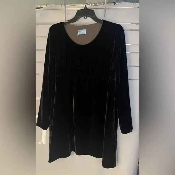 Prada Black Velvet Dress with Empire Waist