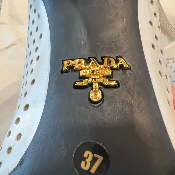 Prada White and Black EUC worn only once Box and extra heel caps set included