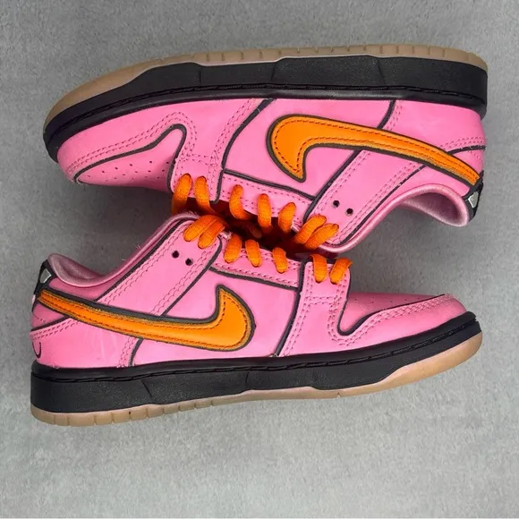 Pre Owned Powerpuff Girls Nike SB Dunk Low Pro Red Lotus Orange Size: 11C