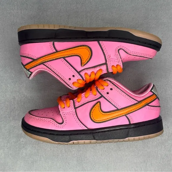 Pre Owned Powerpuff Girls Nike SB Dunk Low Pro Red Lotus Orange Size: 11C
