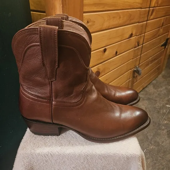 Preowned Tecovas The PENNY Leather  Boot Women Sz 10.5 B In BOURBON CALF