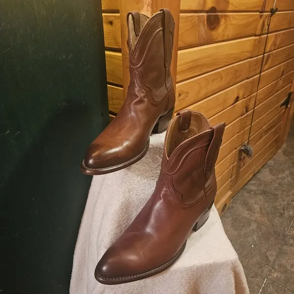 Preowned Tecovas The PENNY Leather  Boot Women Sz 10.5 B In BOURBON CALF