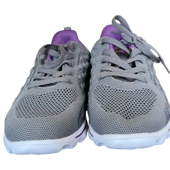 Propet TravelActiv Axial Sneakers Womens 10 4E Gray Purple Mesh Cushioned Shoes