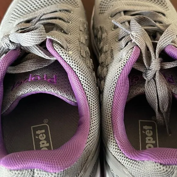 Propet TravelActiv Axial Sneakers Womens 10 4E Gray Purple Mesh Cushioned Shoes