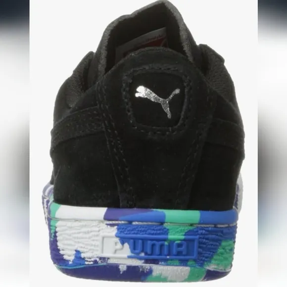 Puma Kids' Black and Blue Suede Shoes