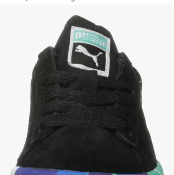 Puma Kids' Black and Blue Suede Shoes
