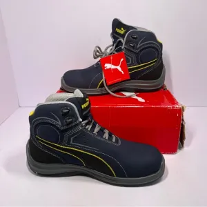 Puma Safety Blue Mens Leather Touring Mid Moto CT Lace-Up Work Boots Size 8.5