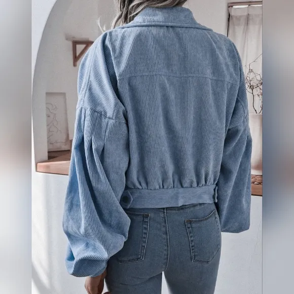 Quinn Lantern Cord Jacket - Ash Blue