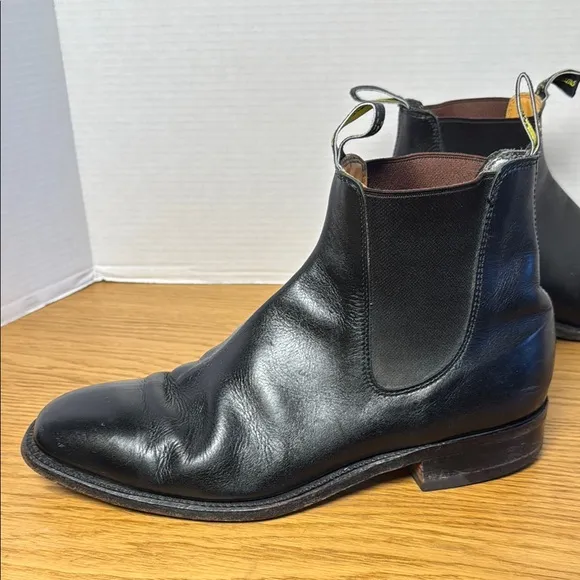 R. M. WILLIAMS Men's Black Leather Chelsea Boots Made in Australia Size 10.5