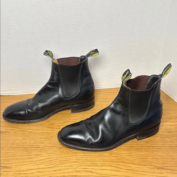 R. M. WILLIAMS Men's Black Leather Chelsea Boots Made in Australia Size 10.5