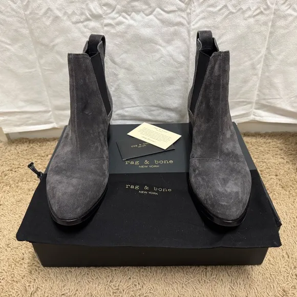 Rag &amp; Bone Gray Suede Chelsea Boots NIB 39 EU / 9 US