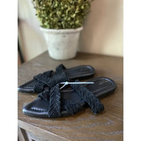 Rag &amp; Bone Lewis Pointed Toe Suede Sandal Black Womens Size 8