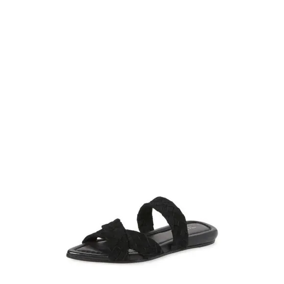 Rag &amp; Bone Lewis Pointed Toe Suede Sandal Black Womens Size 8
