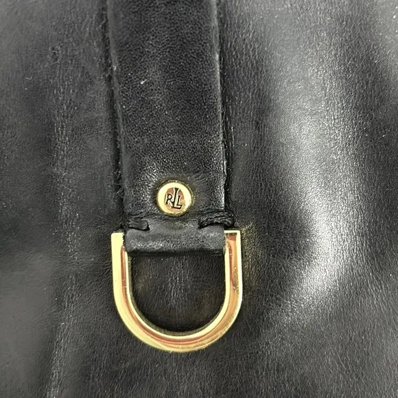 Ralph Lauren Mesa Black Leather Riding Boots Size 8.5