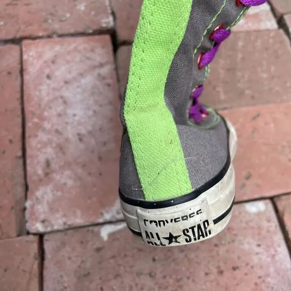 RARE Converse All Star Calf High Tall Extra X-Hi Junior 10.5 Neon Skate Sneakers