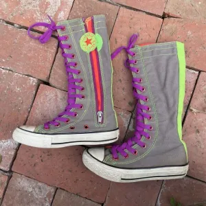 RARE Converse All Star Calf High Tall Extra X-Hi Junior 10.5 Neon Skate Sneakers