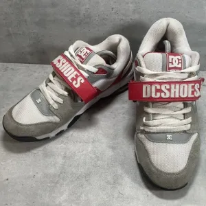 RARE DC XT-M Shoes SDU Nubuck‎ Leather Skate Men’s Strap Low Top White Red Sz 12