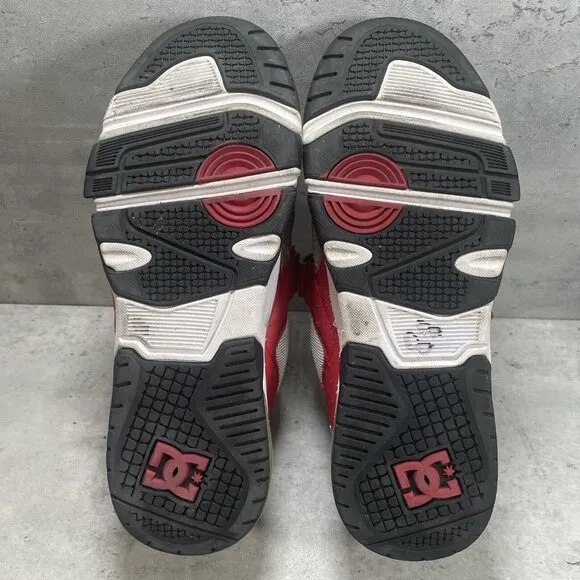 RARE DC XT-M Shoes SDU Nubuck‎ Leather Skate Men’s Strap Low Top White Red Sz 12