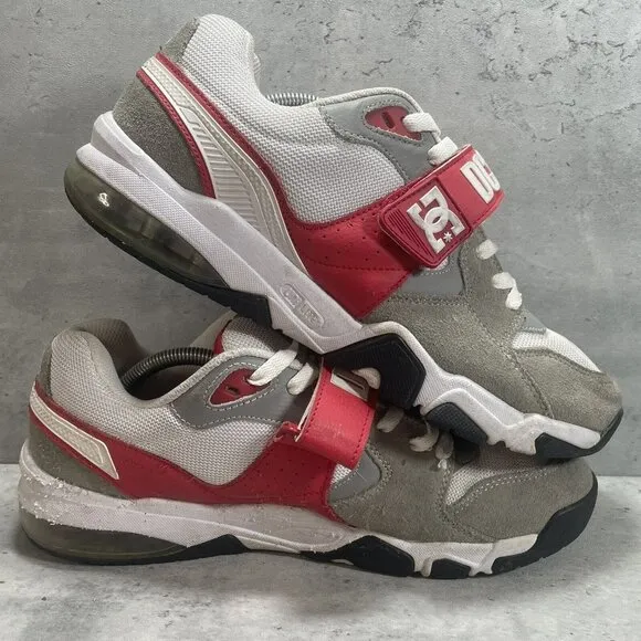RARE DC XT-M Shoes SDU Nubuck‎ Leather Skate Men’s Strap Low Top White Red Sz 12