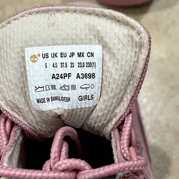 RARE Girl's Opening Ceremony x Dickies x Timberland Boots in Pink Size 5