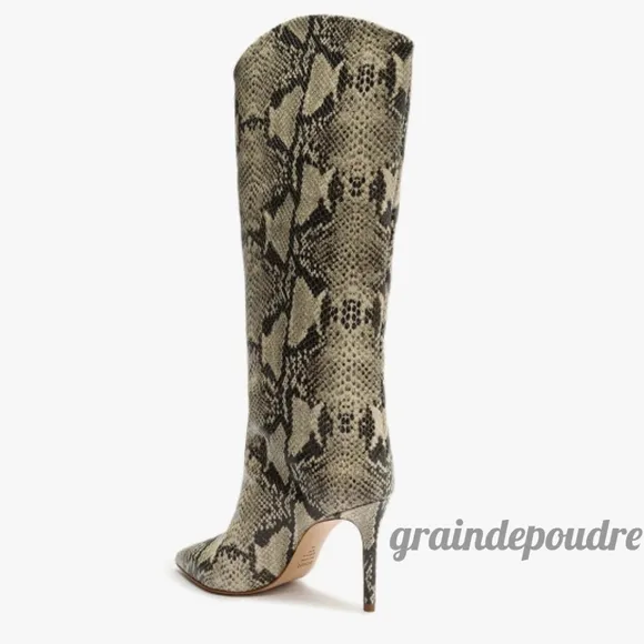 Rare! Schutz Maryana Snakeskin Python Knee- Hi Leather Pull-On Boots 10