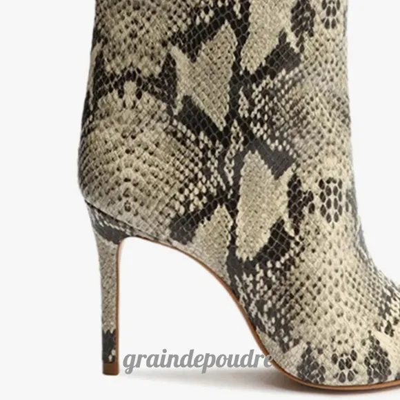 Rare! Schutz Maryana Snakeskin Python Knee- Hi Leather Pull-On Boots 10