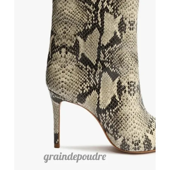 Rare! Schutz Maryana Snakeskin Python Knee- Hi Leather Pull-On Boots 10