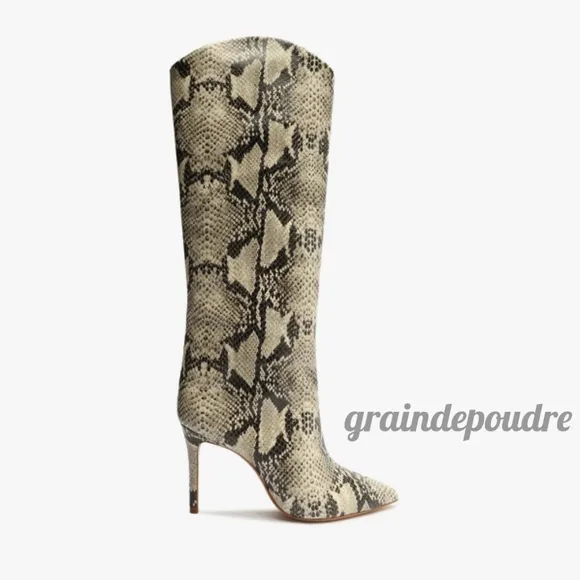 Rare! Schutz Maryana Snakeskin Python Knee- Hi Leather Pull-On Boots 10