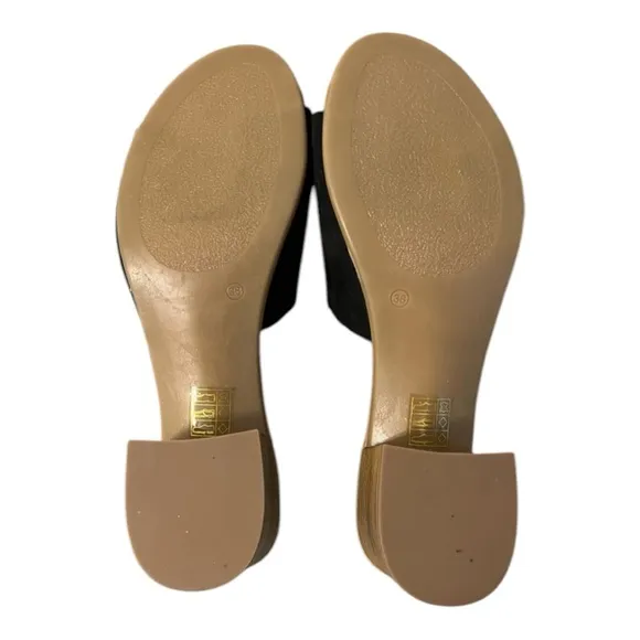 Rebels Alegria Black Leather Slide Sandals, Italysize  38 ~ NWOT