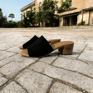 Rebels Alegria Black Leather Slide Sandals, Italysize  38 ~ NWOT