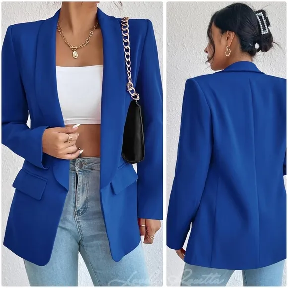Red Shawl Collar Blazer
