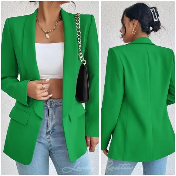 Red Shawl Collar Blazer