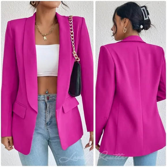 Red Shawl Collar Blazer