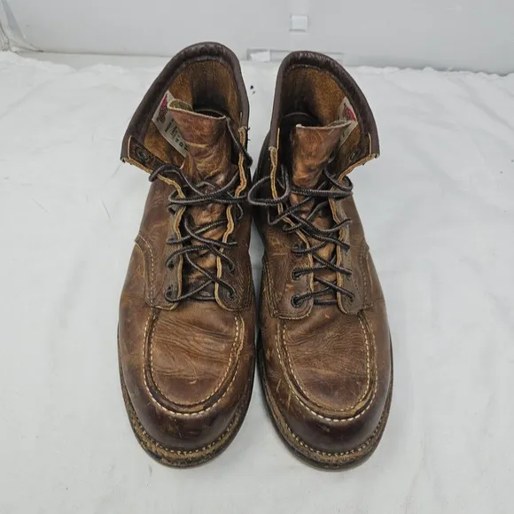 Red Wing 1907 Heritage Moc Toe Boots Copper Rough Brown Leather Men's Sz 10D
