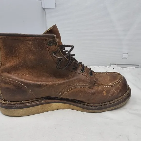 Red Wing 1907 Heritage Moc Toe Boots Copper Rough Brown Leather Men's Sz 10D