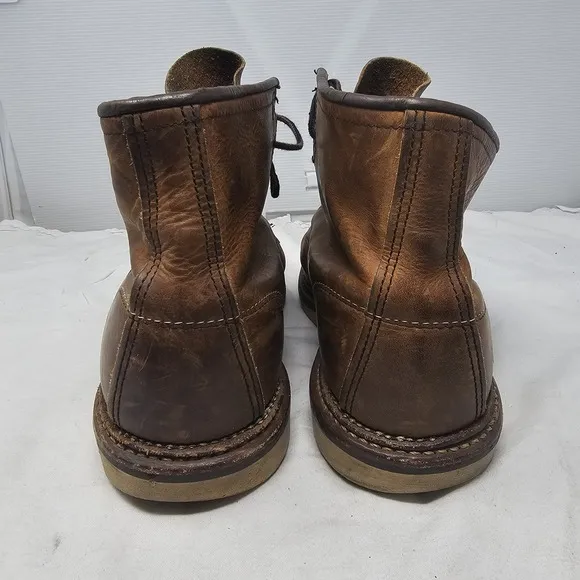 Red Wing 1907 Heritage Moc Toe Boots Copper Rough Brown Leather Men's Sz 10D