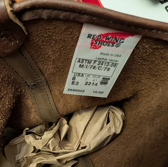 Red Wing 2214 Pecos Men's Brown Leather Steel Toe Safety Work Boots