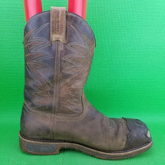 Red Wing Irish Setter 83912 Western Leather Steel Toe Work Boots Mens 10 Cowboy